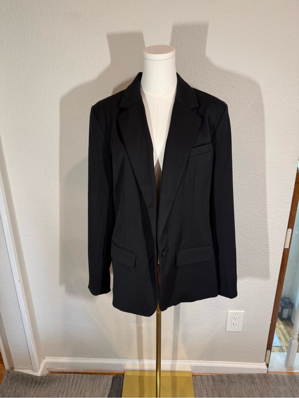 a new day Black Blazer with Pinstripe Lining